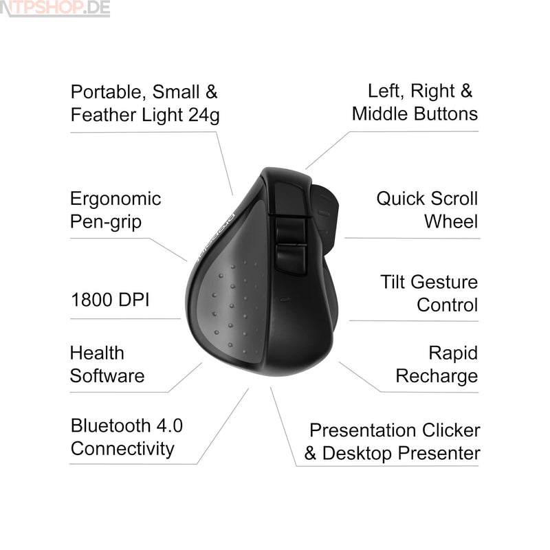 Laden Sie das Bild in Galerie -Viewer, Swiftpoint SM600-S ProPoint Wireless Mini Maus & Presenter Bluetooth ergonomisch