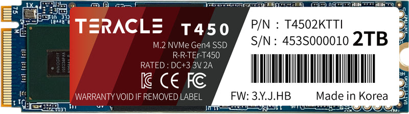 Laden Sie das Bild in Galerie -Viewer, Teracle T450 M.2 2280 NVMe Interne SSD - PCIe Gen4 x4, High-Performance 7400 MB/s Lesen, 6400 MB/s Schreiben, PC/Laptop/PS5/Xbox Gaming