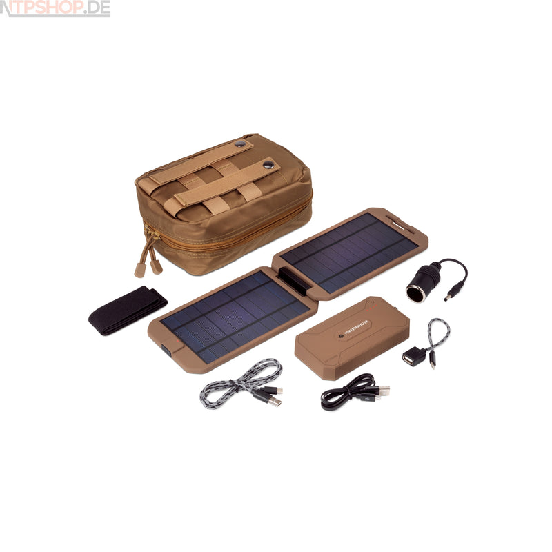 Laden Sie das Bild in Galerie -Viewer, Powertraveller Xtreme Tactical PTL-EXT001TAC Solarmodul mit Powerbank