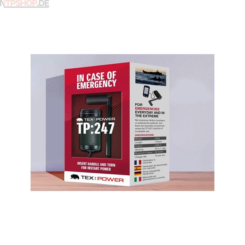 Laden Sie das Bild in Galerie -Viewer, TexPower TP:247 Notfall Power Hand-Kurbel zur Stromerzeugung