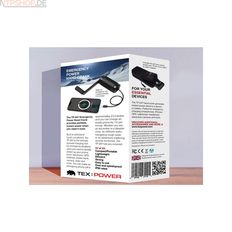 Laden Sie das Bild in Galerie -Viewer, TexPower TP:247 Notfall Power Hand-Kurbel zur Stromerzeugung