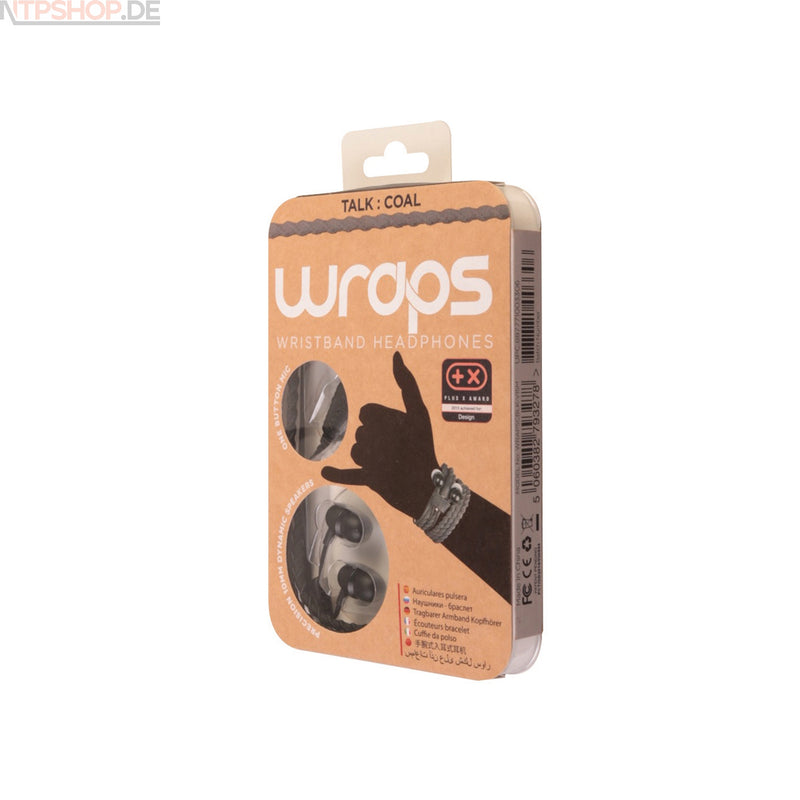 Laden Sie das Bild in Galerie -Viewer, Wraps WRAPSCBLK-V15M Talk In-Ear Kopfhörer & Armband in Einem schwarz coal