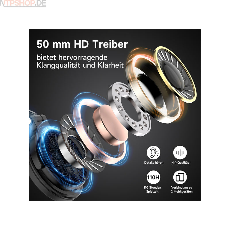 Laden Sie das Bild in Galerie -Viewer, OneOdio Pro C Bluetooth Kopfhörer Over-Ear mit Mikrofon Akkulaufzeit 110 Stunden