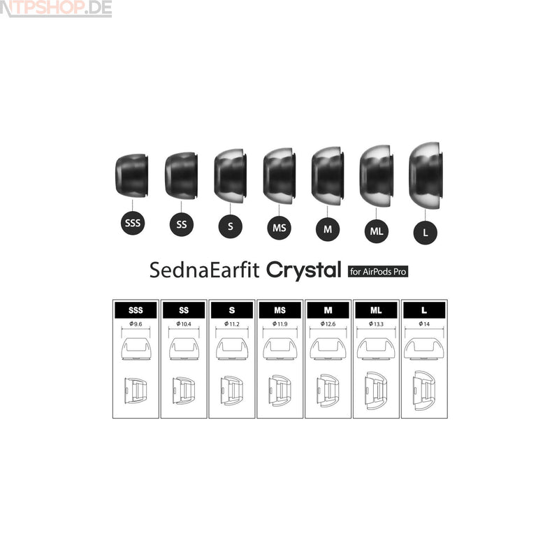 Laden Sie das Bild in Galerie -Viewer, AZLA SednaEarfit Crystal Ohrstöpsel für AirPods Pro 2 - Set mit 2 Stück - New-Tech-Products GmbH NTP NTPShop.de www.ntpshop.de www.new-tech-products.de all4living Onlineshop Online Store Gadgets Elektrogeräte