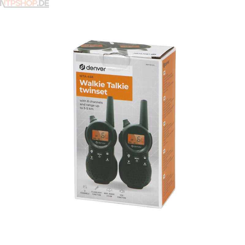 Laden Sie das Bild in Galerie -Viewer, Denver WTA-446 Walkie-Talkie-Twin-Set mit 2 Mobilteile - New-Tech-Products GmbH NTP NTPShop.de www.ntpshop.de www.new-tech-products.de all4living Onlineshop Online Store Gadgets Elektrogeräte