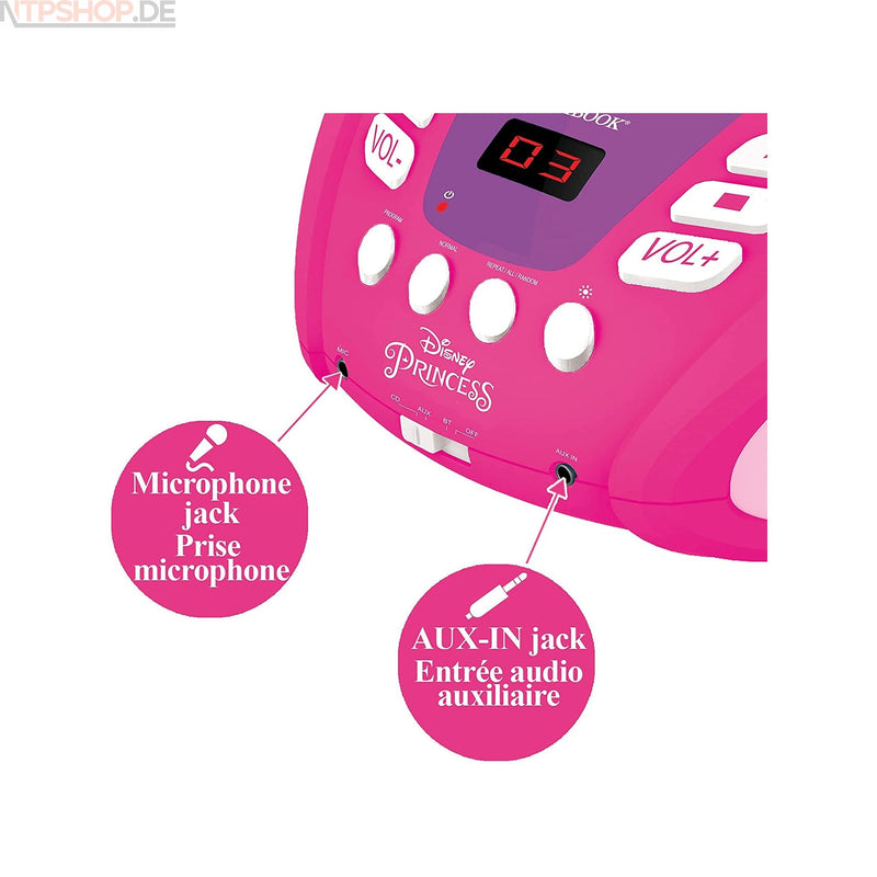 Laden Sie das Bild in Galerie -Viewer, Lexibook RCD109DP Disnyey Princess Bluetooth CD-Player mit LED Beleuchtung - New-Tech-Products GmbH NTP NTPShop.de www.ntpshop.de www.new-tech-products.de all4living Onlineshop Online Store Gadgets Elektrogeräte