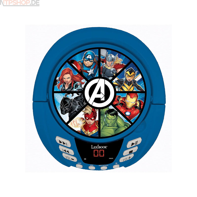 Laden Sie das Bild in Galerie -Viewer, Lexibook RCD109AV Avengers Bluetooth CD-Player mit LED Beleuchtung - New-Tech-Products GmbH NTP NTPShop.de www.ntpshop.de www.new-tech-products.de all4living Onlineshop Online Store Gadgets Elektrogeräte