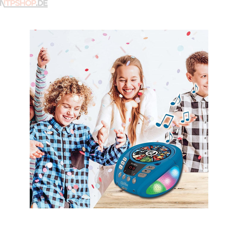 Laden Sie das Bild in Galerie -Viewer, Lexibook RCD109AV Avengers Bluetooth CD-Player mit LED Beleuchtung - New-Tech-Products GmbH NTP NTPShop.de www.ntpshop.de www.new-tech-products.de all4living Onlineshop Online Store Gadgets Elektrogeräte