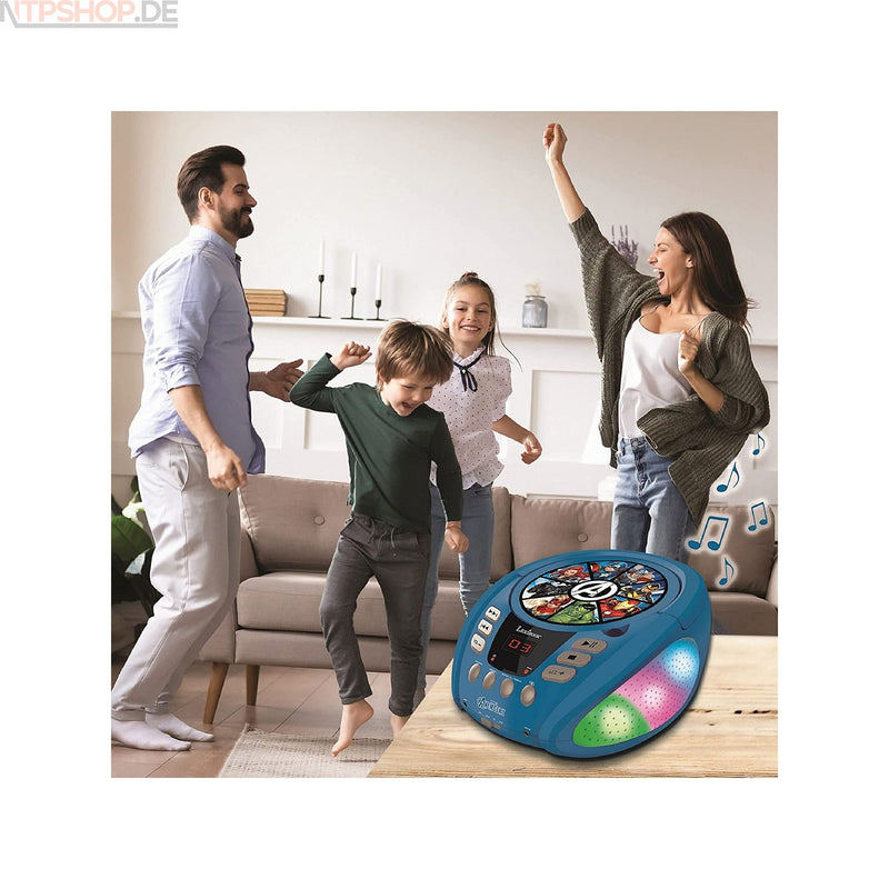 Laden Sie das Bild in Galerie -Viewer, Lexibook RCD109AV Avengers Bluetooth CD-Player mit LED Beleuchtung - New-Tech-Products GmbH NTP NTPShop.de www.ntpshop.de www.new-tech-products.de all4living Onlineshop Online Store Gadgets Elektrogeräte