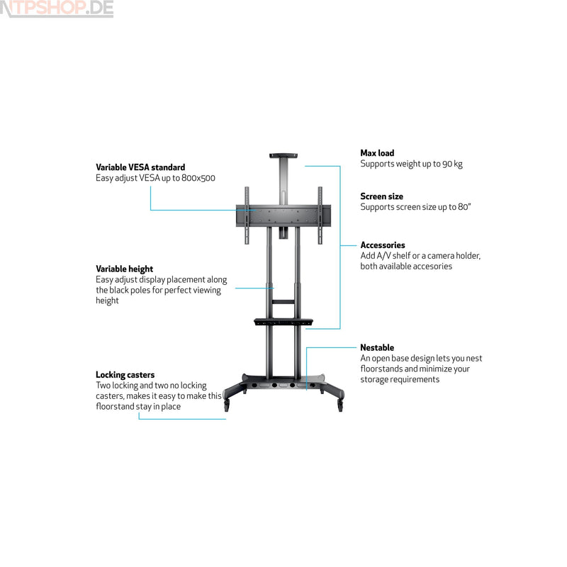 Laden Sie das Bild in Galerie -Viewer, Multibrackets 4627 M Public Floorstand Basic 180 TV-Ständer - New-Tech-Products GmbH NTP NTPShop.de www.ntpshop.de www.new-tech-products.de all4living Onlineshop Online Store Gadgets Elektrogeräte