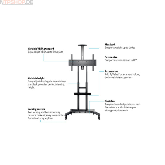 Multibrackets 4627 M Public Floorstand Basic 180 TV-Ständer - New-Tech-Products GmbH NTP NTPShop.de www.ntpshop.de www.new-tech-products.de all4living Onlineshop Online Store Gadgets Elektrogeräte