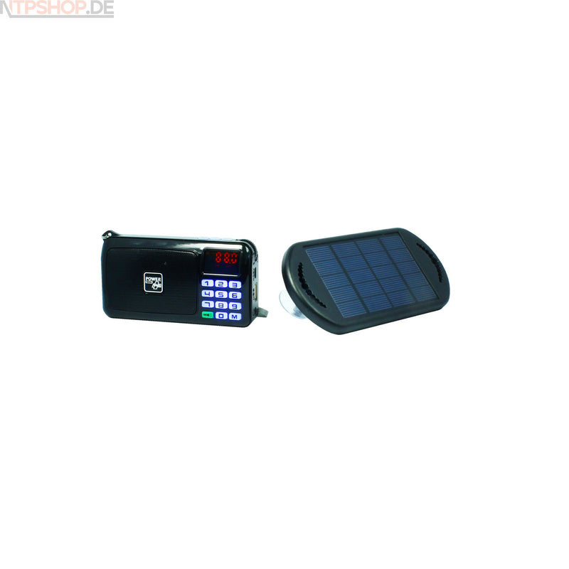 Laden Sie das Bild in Galerie -Viewer, POWERplus Crow Solar - ein per USB oder per Solarzelle aufladbares FM Scan Radio mit USB/SD MP3 Funktion Taschenlampe und Uhr - New-Tech-Products GmbH NTP NTPShop.de www.ntpshop.de www.new-tech-products.de all4living Onlineshop Online Store Gadgets Elektrogeräte
