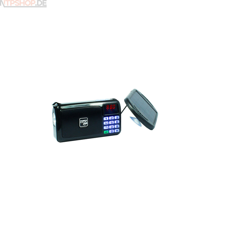 Laden Sie das Bild in Galerie -Viewer, POWERplus Crow Solar - ein per USB oder per Solarzelle aufladbares FM Scan Radio mit USB/SD MP3 Funktion Taschenlampe und Uhr - New-Tech-Products GmbH NTP NTPShop.de www.ntpshop.de www.new-tech-products.de all4living Onlineshop Online Store Gadgets Elektrogeräte