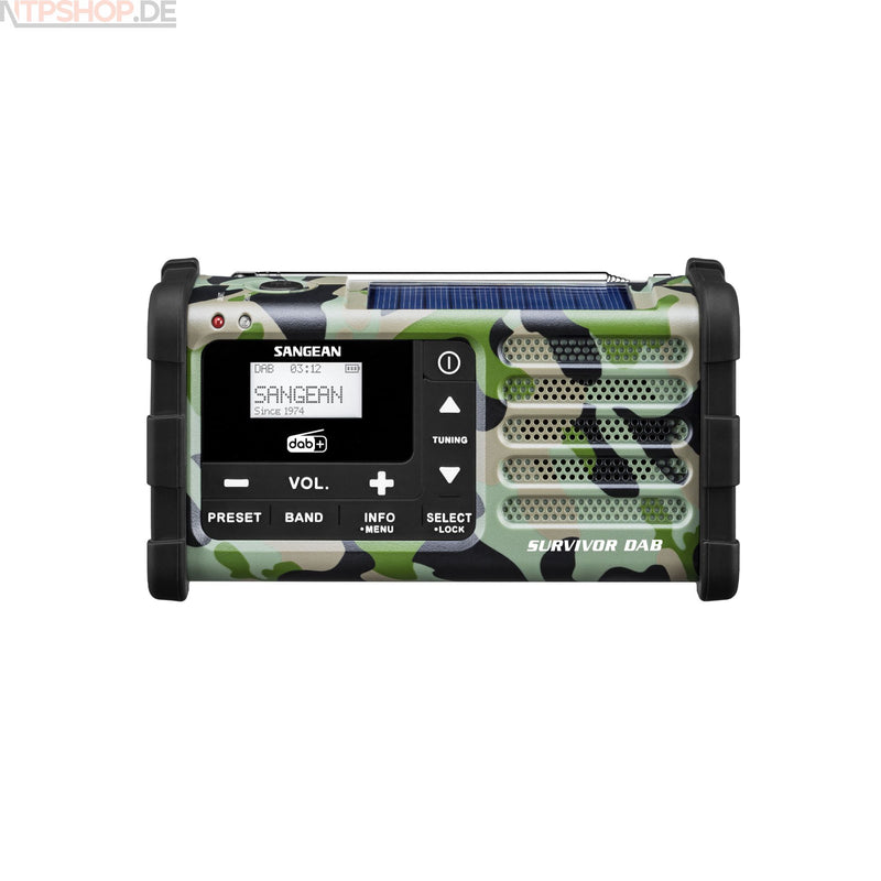 Laden Sie das Bild in Galerie -Viewer, Sangean MMR-88 DAB+ Camouflage Notfall Kurbel Dynamo Digitalradio - New-Tech-Products GmbH NTP NTPShop.de www.ntpshop.de www.new-tech-products.de all4living Onlineshop Online Store Gadgets Elektrogeräte