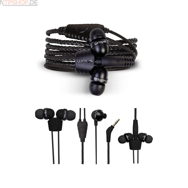Laden Sie das Bild in Galerie -Viewer, Wraps WRAPSLBLK-V15M Midbass Natural Leder Kopfhörer mit Mikrofon schwarz - New-Tech-Products GmbH NTP NTPShop.de www.ntpshop.de www.new-tech-products.de all4living Onlineshop Online Store Gadgets Elektrogeräte