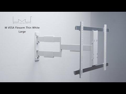 Laden und spielen Sie Video in Galerie -Viewer, Mutlibrackets 0150 M Vesa Flexarm Thin White Large Extra dünne Wandhalterung