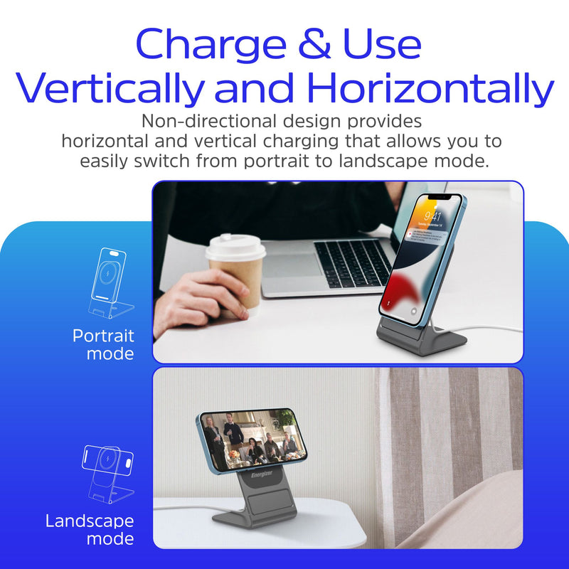 Laden Sie das Bild in Galerie -Viewer, Energizer WCP109 - 15-W-Wireless-Ladestation – intelligent, elegant und für Schutzhüllen geeignet
