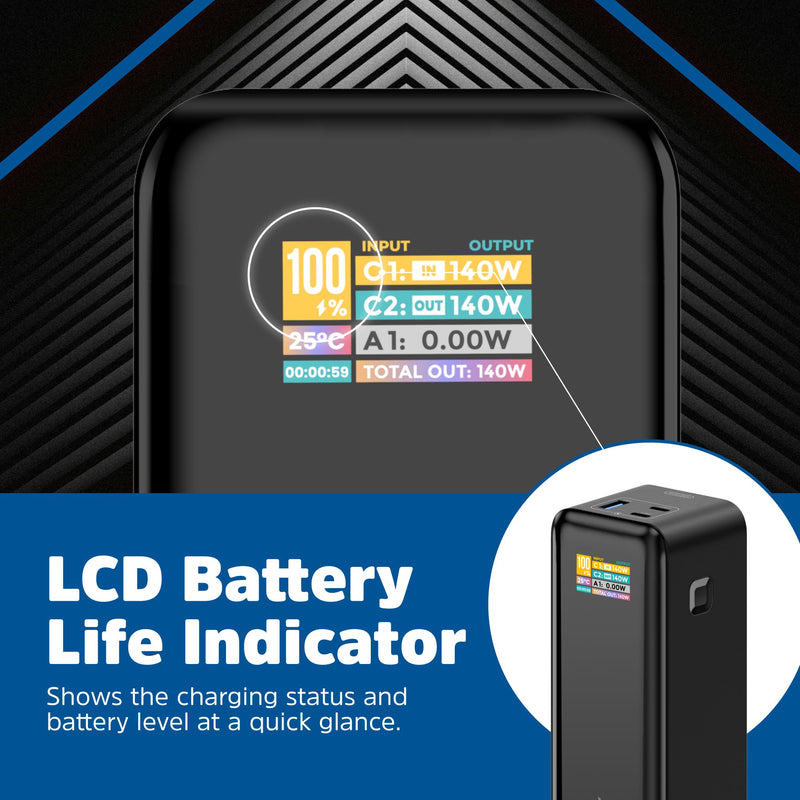 Laden Sie das Bild in Galerie -Viewer, Energizer XP27000PD - 140 W High-Speed-USB-C PD &amp; USB-A, Laptop-Ladefunktion

