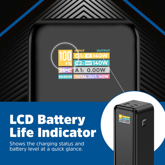 Energizer XP27000PD - 140 W High-Speed-USB-C PD & USB-A, Laptop-Ladefunktion