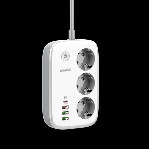 Energizer EPB2500W02EU - WiFi-gesteuerte Steckdosenleiste mit 30 W PD und Überspannungsschutz