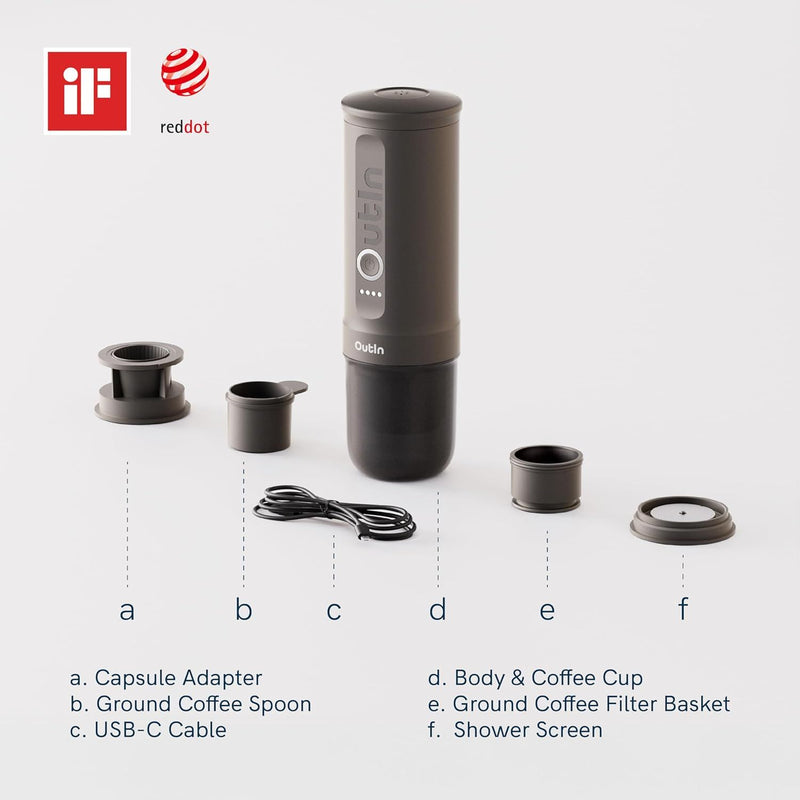 Laden Sie das Bild in Galerie -Viewer, Outin Nano tragbare/portable Espresso Maschine inkl. Hard Case B-Ware (R2F3)
