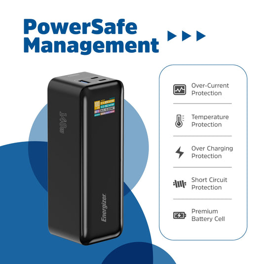Energizer XP27000PD - 140 W High-Speed-USB-C PD & USB-A, Laptop-Ladefunktion