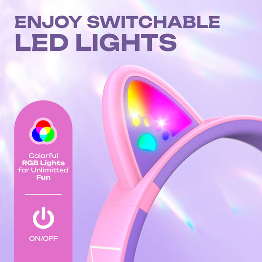 PowerLocus Bluetooth Overear Kopfhörer Bobo Cat Ears für Kinder