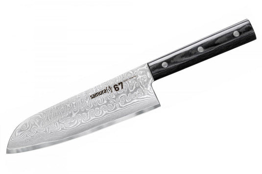SAMURA - DAMASCUS 67 Santoku mit Kullenschliff, 7,0 Zoll / 175 mm, 67 Lagen - SD67-0094M