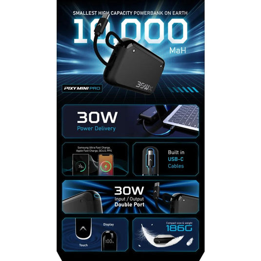 Futurizta Pixy Mini Pro Ultra Compact Powerbank 30W, 10.000mAh