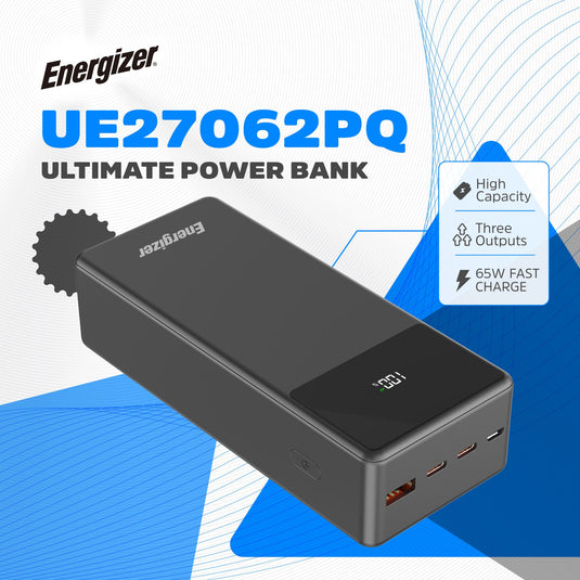 Energizer UE27062PQ - 27.000 mAh 65 W PD-Powerbank für Laptops und alle Ihre Geräte