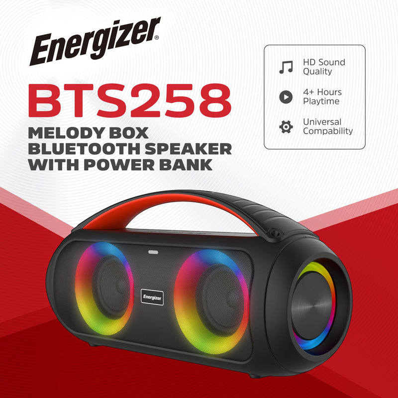 Laden Sie das Bild in Galerie -Viewer, Energizer BTS258 - Leistungsstarker 20-W-Bluetooth-Lautsprecher mit zwei 3-Zoll-Treibern, TWS- und Mikrofonunterstützung
