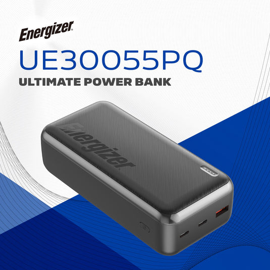 Energizer UE30055PQ - 30.000 mAh, 22,5 W Schnellladefunktion, Powerbank mit extrem hoher Kapazität