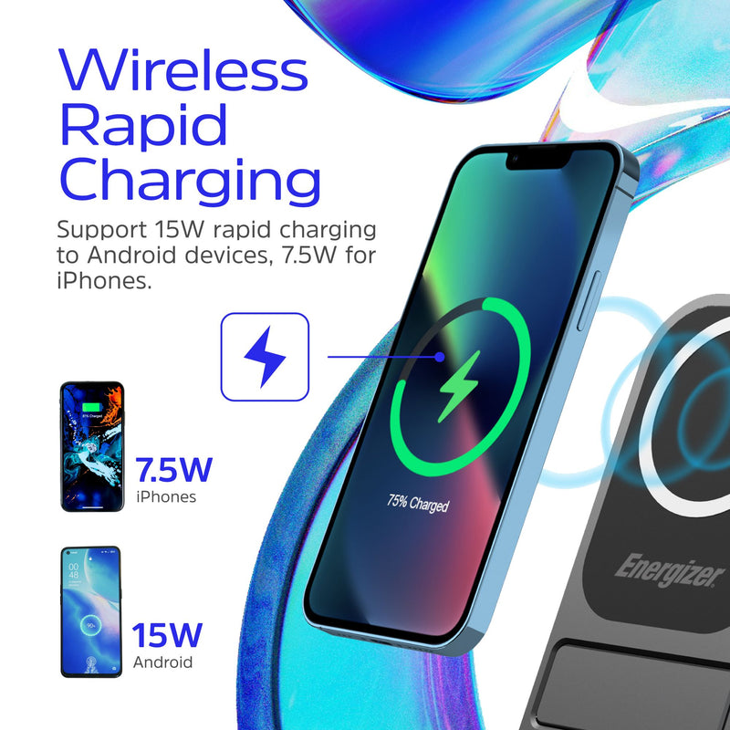 Laden Sie das Bild in Galerie -Viewer, Energizer WCP109 - 15-W-Wireless-Ladestation – intelligent, elegant und für Schutzhüllen geeignet
