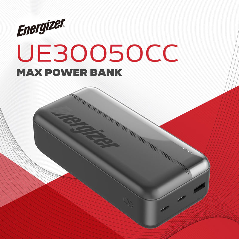 Laden Sie das Bild in Galerie -Viewer, Energizer UE30050CC - 30K Triple Output Hochleistungs-Powerbank
