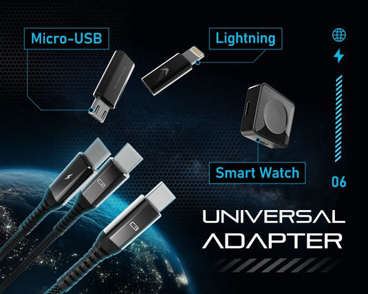 Futurizta Hydra LED Triple Type-C Schnellladekabel