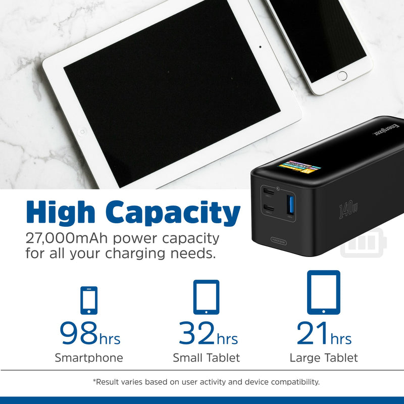 Laden Sie das Bild in Galerie -Viewer, Energizer XP27000PD - 140 W High-Speed-USB-C PD &amp; USB-A, Laptop-Ladefunktion
