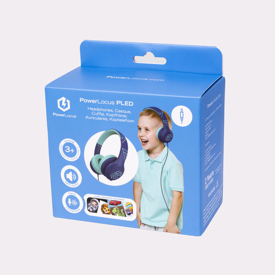 PowerLocus Overear Kopfhörer PLED Kabelgebunden für Kinder