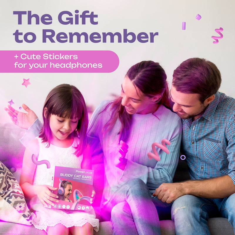 Laden Sie das Bild in Galerie -Viewer, PowerLocus Bluetooth Overear Kopfhörer Bobo Cat Ears für Kinder
