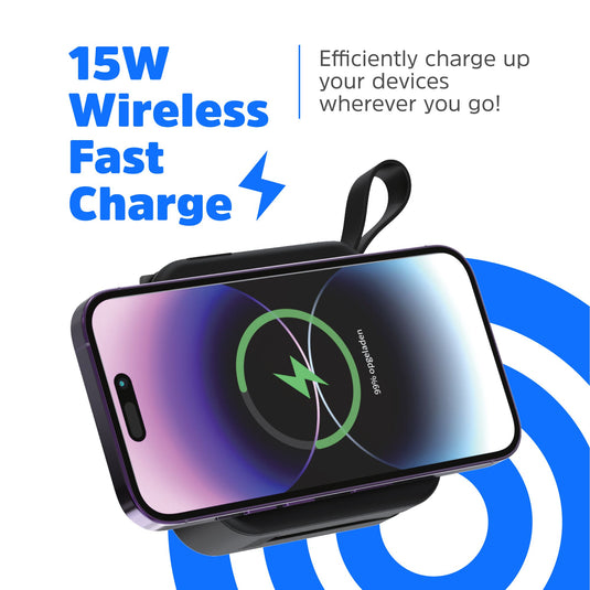 Energizer QM10001AC - 10K magnetische kabellose Powerbank mit 20 W PD, integriertem Netzstecker und 4 Ausgängen