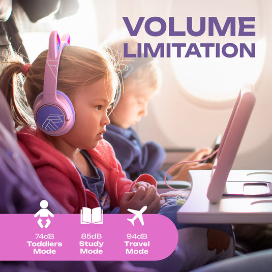 PowerLocus Bluetooth Overear Kopfhörer Bobo Cat Ears für Kinder