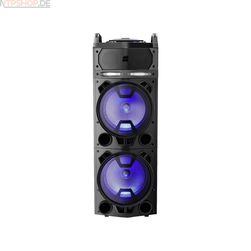 Laden Sie das Bild in Galerie -Viewer, Aiwa KTBUS-900 Tragbares Karaoke Musiksystem mit LED Beleuchtung B-Ware
