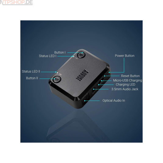 August MR270HD Dual Bluetooth Transmitter - New-Tech-Products GmbH NTP NTPShop.de www.ntpshop.de www.new-tech-products.de all4living Onlineshop Online Store Gadgets Elektrogeräte