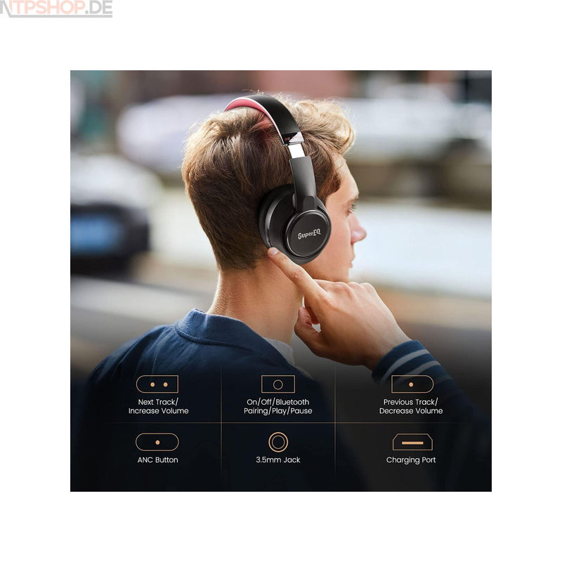 Laden Sie das Bild in Galerie -Viewer, Eksa SuperEQ S1 Active Noise Cancelling Over-Ear Bluetooth Kopfhörer Mikrofon
