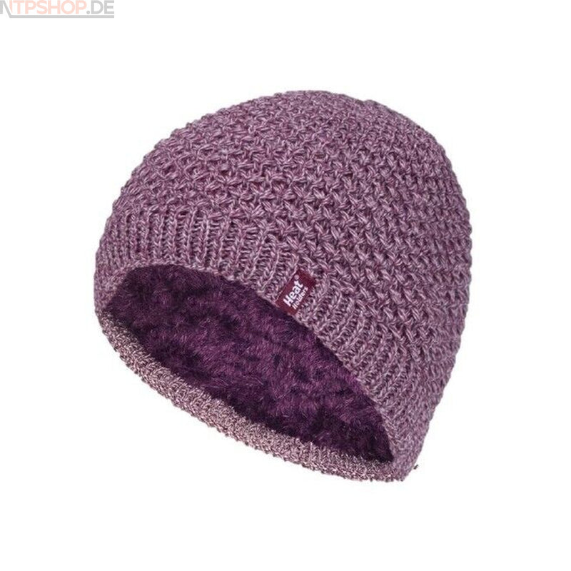 Laden Sie das Bild in Galerie -Viewer, Heat Holders Damen Mütze rosa Winter Warm Strick Beanie mit Fleecefutter Thermo
