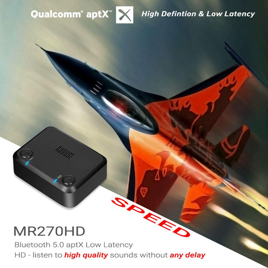 August MR270HD Dual Bluetooth Transmitter - New-Tech-Products GmbH NTP NTPShop.de www.ntpshop.de www.new-tech-products.de all4living Onlineshop Online Store Gadgets Elektrogeräte