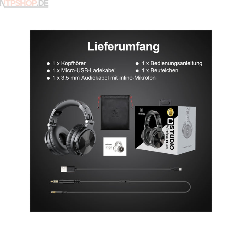 Laden Sie das Bild in Galerie -Viewer, OneOdio Pro C Bluetooth Kopfhörer Over-Ear mit Mikrofon Akkulaufzeit 110 Stunden
