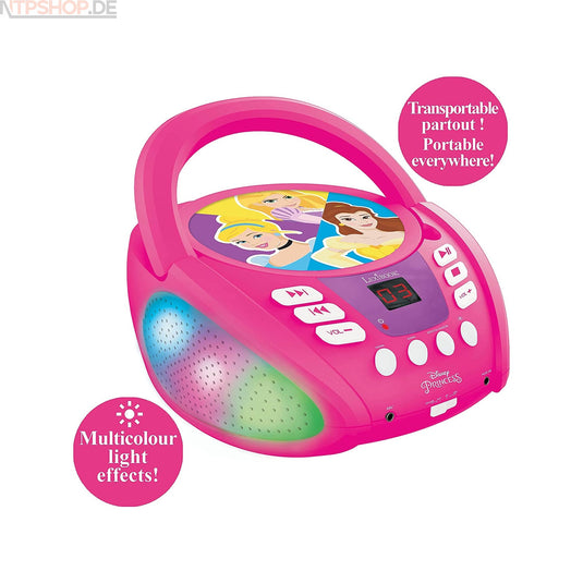 Lexibook RCD109DP Disnyey Princess Bluetooth CD-Player mit LED Beleuchtung - New-Tech-Products GmbH NTP NTPShop.de www.ntpshop.de www.new-tech-products.de all4living Onlineshop Online Store Gadgets Elektrogeräte