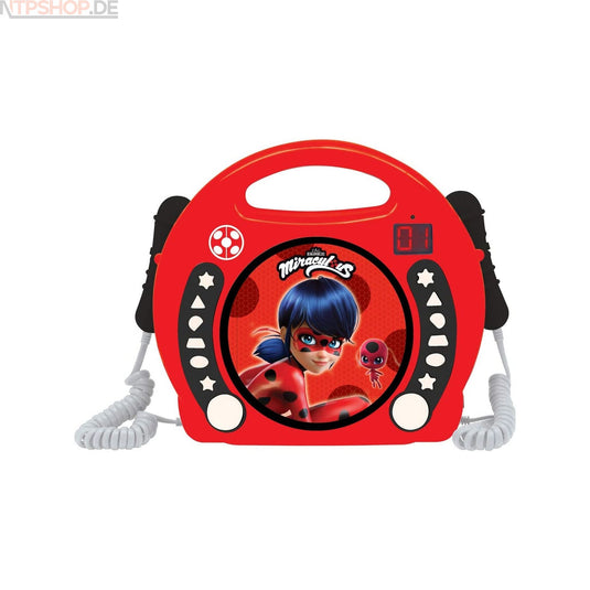 Lexibook RCDK100MI CD-Player mit Karaokefunktion im Miraculous Ladybug Design - New-Tech-Products GmbH NTP NTPShop.de www.ntpshop.de www.new-tech-products.de all4living Onlineshop Online Store Gadgets Elektrogeräte